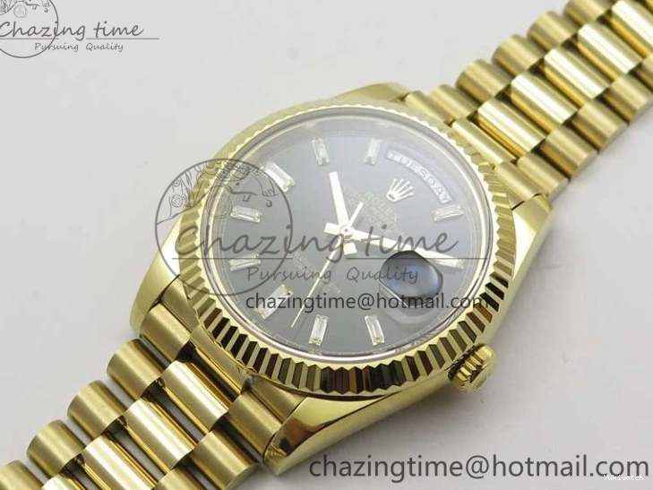 BP Black on Dial A2836 YG YG New 904 Crystal Bracelet President Dial Version 40mm Markers T 228239 Day-Date 1227